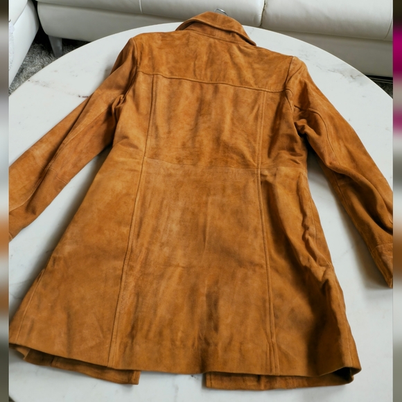NWT Fan Jackets Kandis Suede 3/4 Length Nutmeg Suede Jacket Size Medium - Picture 8 of 16